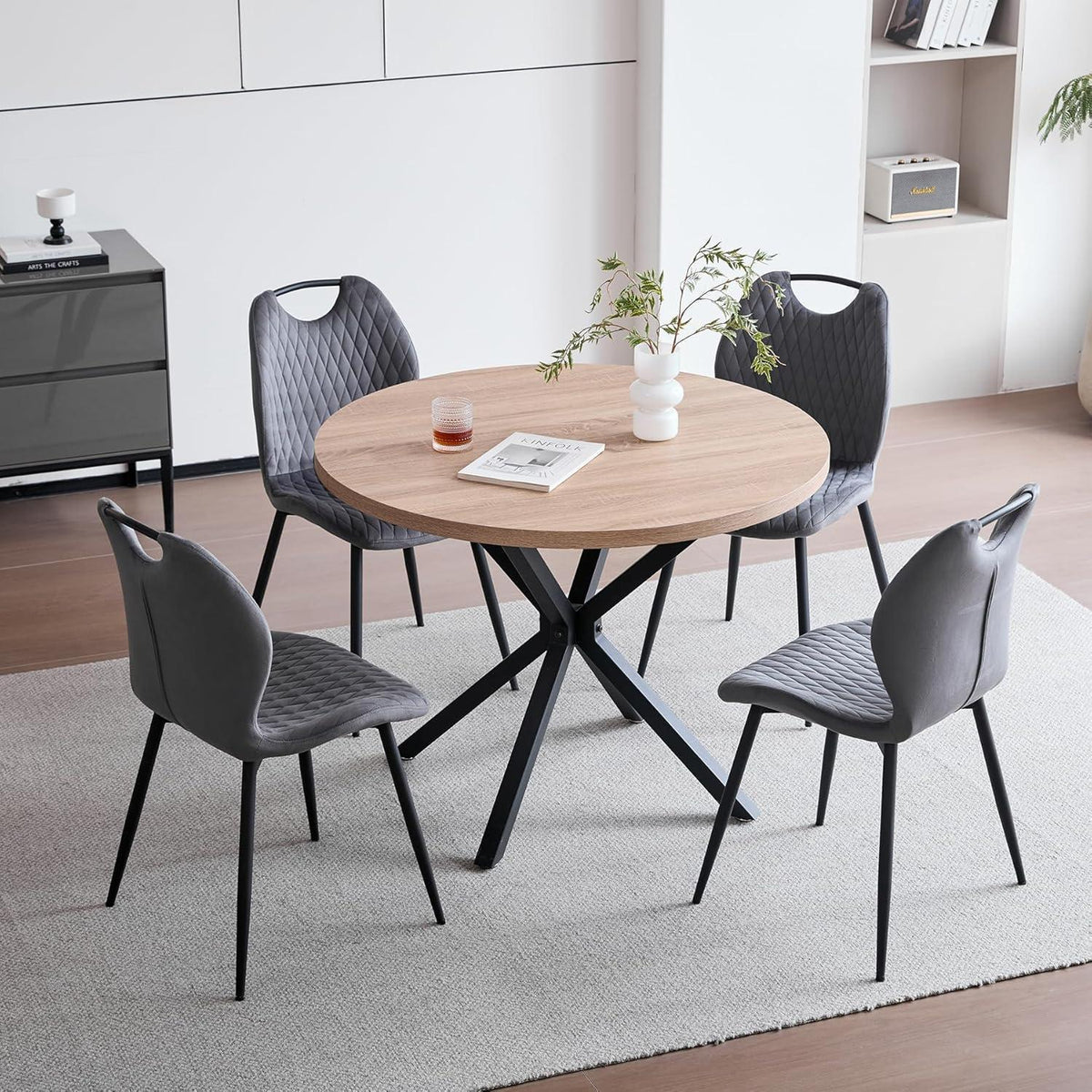 Graue Esszimmerstühle 4er-Set | Modern & Bequem