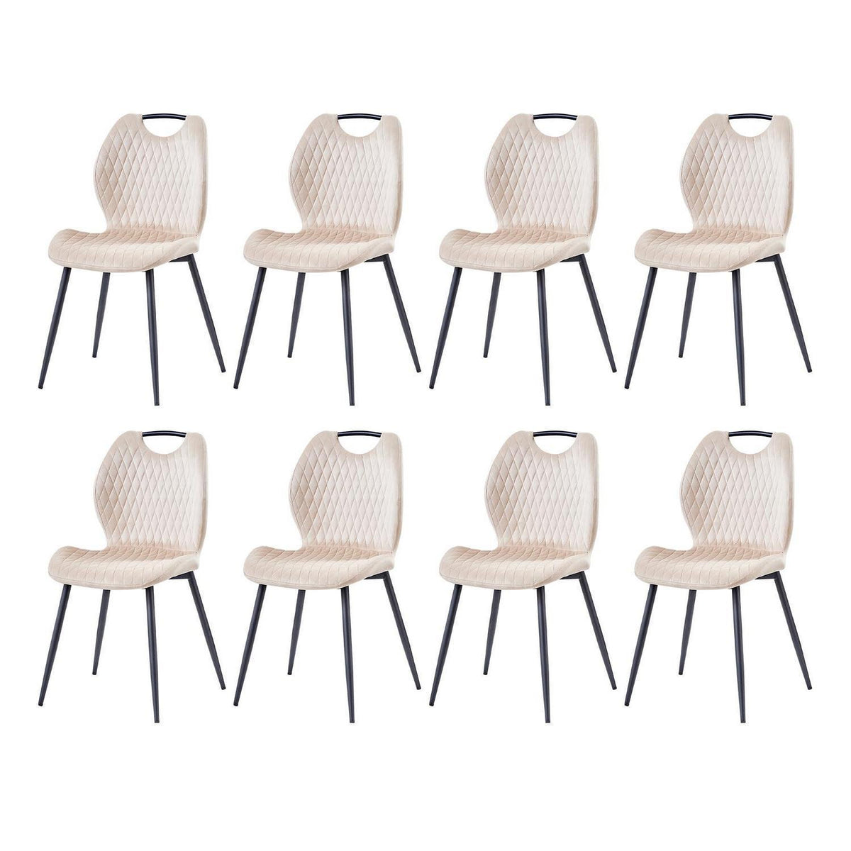 Esszimmerstühle Set 8 – Beige, Modern & Bequem
