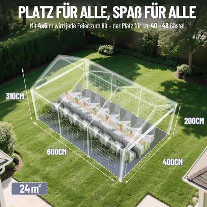 Pavillon 4x6m mit Seitenwänden – Dein Partyzelt für Grill & mehr