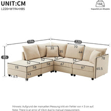 Modernes Ecksofa Zyloyal10 – 5-Sitzer, Modular, Beige