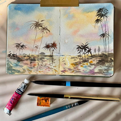 Aquarell Skizzenbuch 19x13 cm, 24 Blatt, 300g Baumwolle