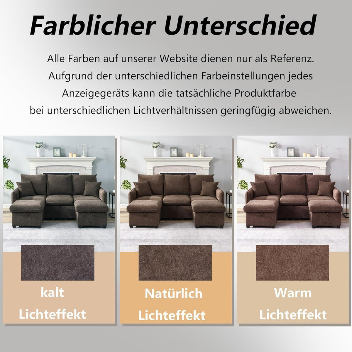 Multifunktionales Ecksofa mit Stauraum & Schlaffunktion (Braun)