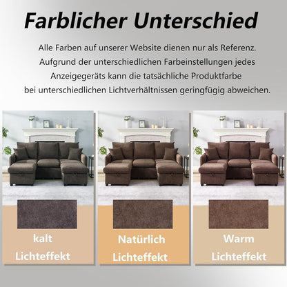 Multifunktionales Ecksofa mit Stauraum & Schlaffunktion (Braun)
