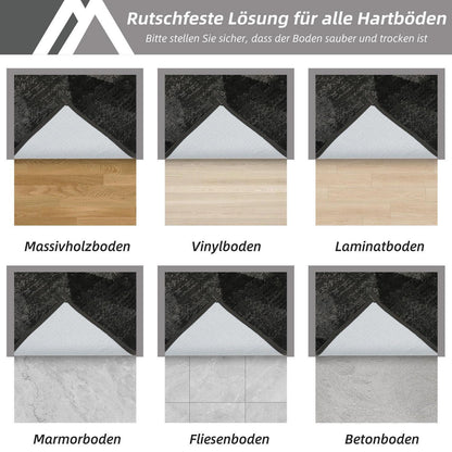 Fußmatte Karomuster Dunkelgrau 80x120 cm – Rutschfest & Saugfähig