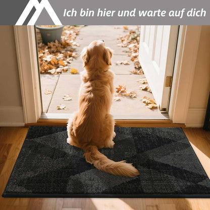 Fußmatte Karomuster Dunkelgrau 80x120 cm – Rutschfest & Saugfähig