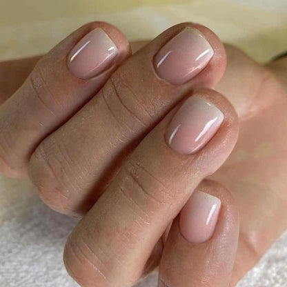 Kurze Ombré Rosa French Nägel zum Aufkleben