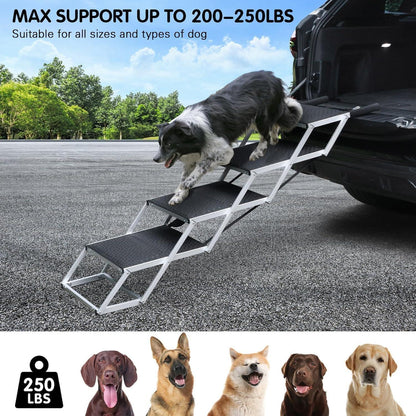Hundetreppe Auto klappbar – 4 Stufen, 70-90cm