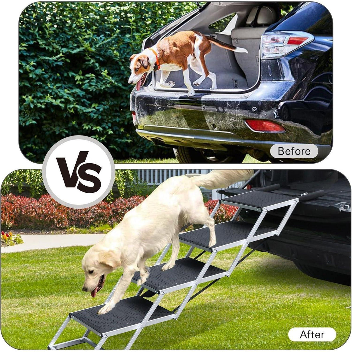 Hundetreppe Auto klappbar – 4 Stufen, 70-90cm