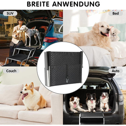 Hundetreppe Auto klappbar – 4 Stufen, 70-90cm