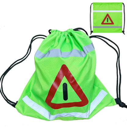 Helmtasche mit Kordelzug – Fluoreszierend & Warndreieck