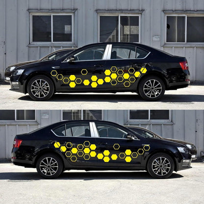 48x Auto Aufkleber Set – Gelb, DIY Styling für PKW & Co.