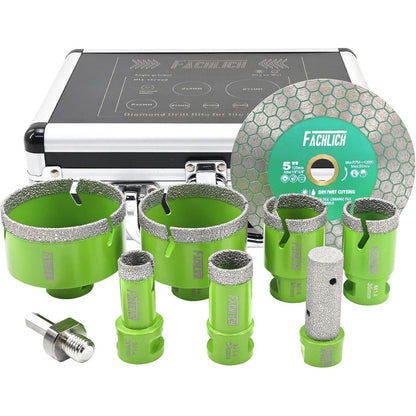 Diamant Fliesenbohrer Set 9-teilig mit Trennscheibe