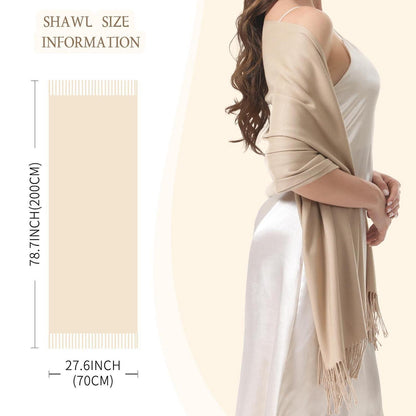 Pashmina Schal Damen Festliche Stola für Abendkleid Beige