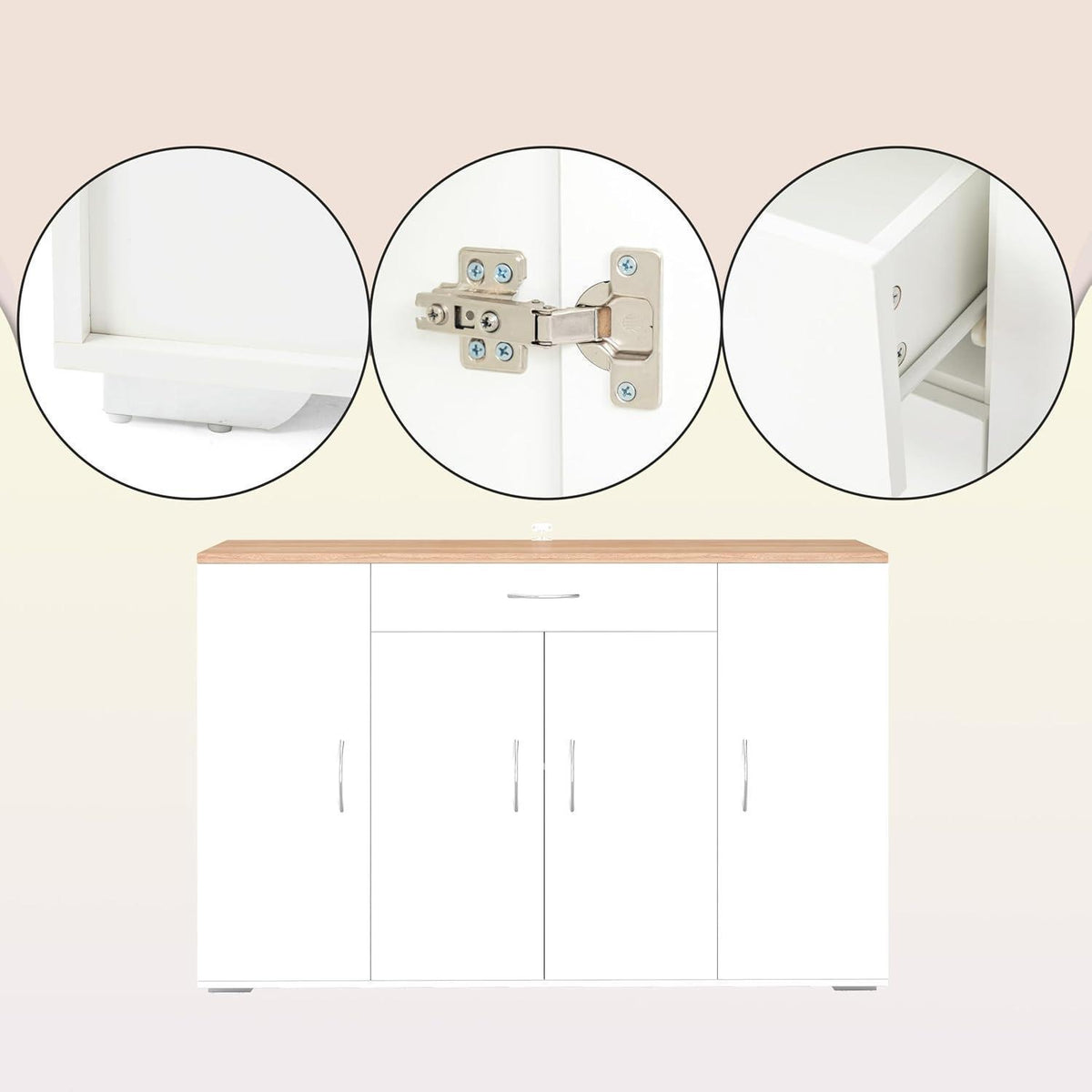 Weiße Kommode mit Anti-Kipp-Sicherung | Schmaler Schrank für Schlafzimmer & Flur