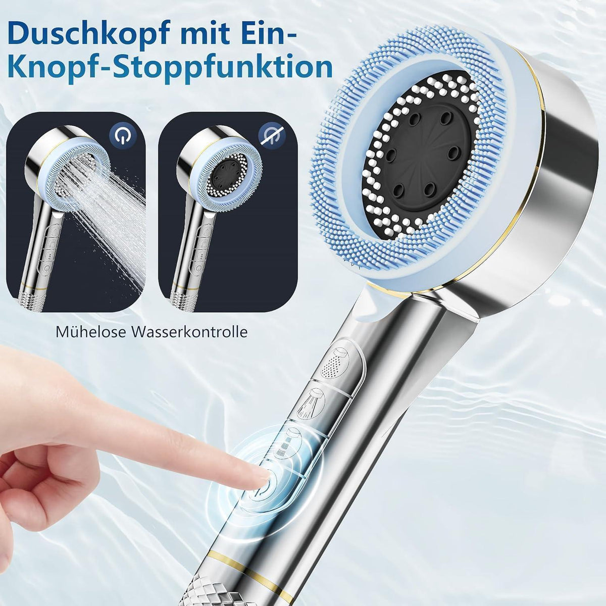 Wassersparender Duschkopf mit Filter & Hochdruck Handbrause