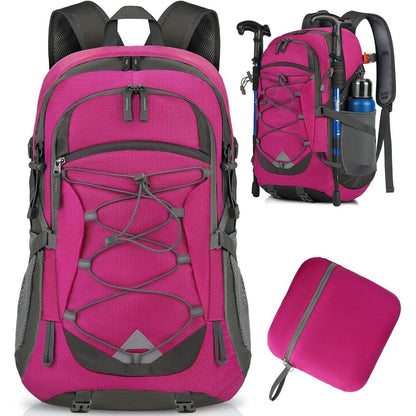 40L Faltbarer Wanderrucksack Wasserdicht mit Reflexstreifen (Rose)