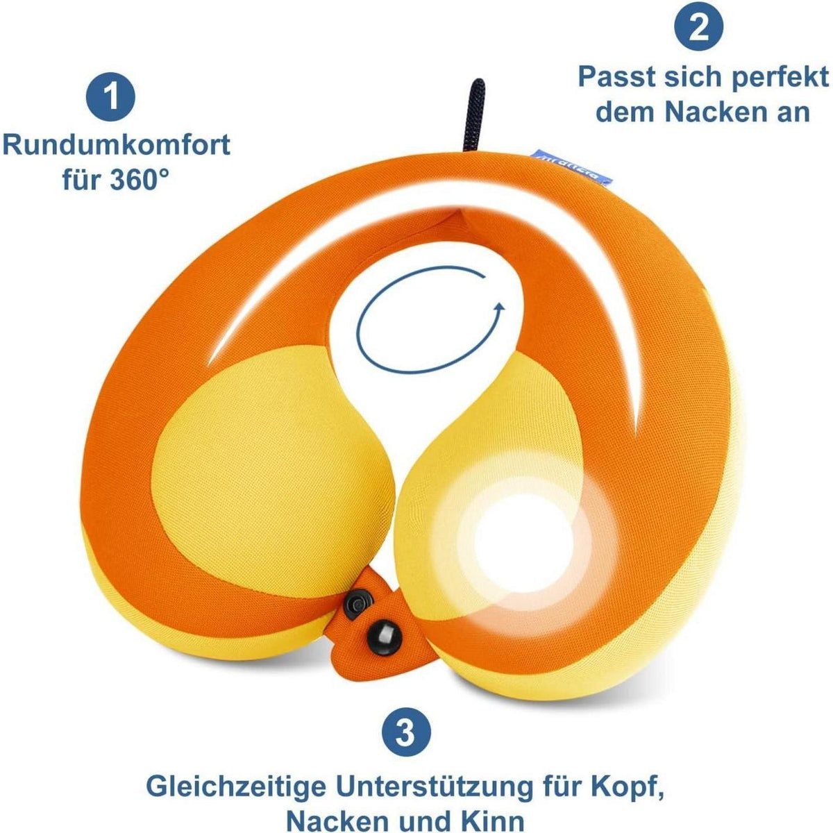 Kinder Reisekissen Nackenkissen U-Form Orange