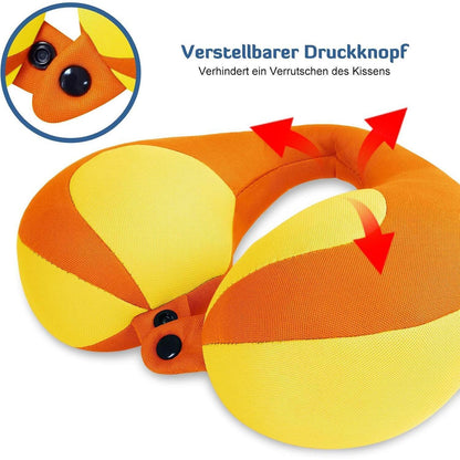 Kinder Reisekissen Nackenkissen U-Form Orange