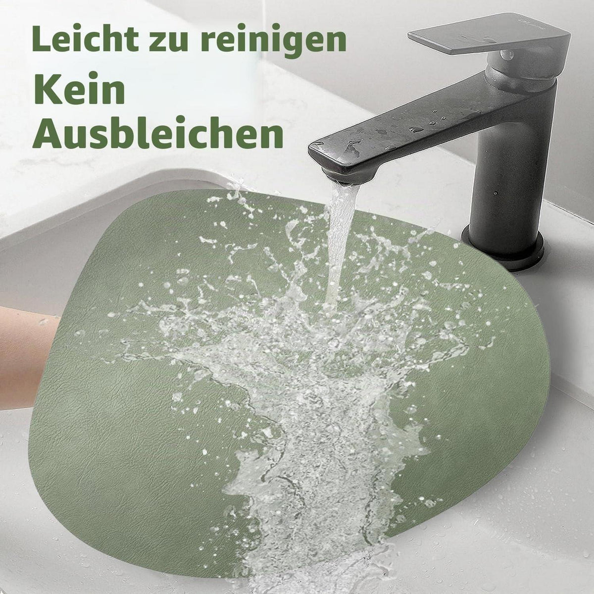 6er Set Abwaschbare Tischsets Oval, Avocado & Elfenbein