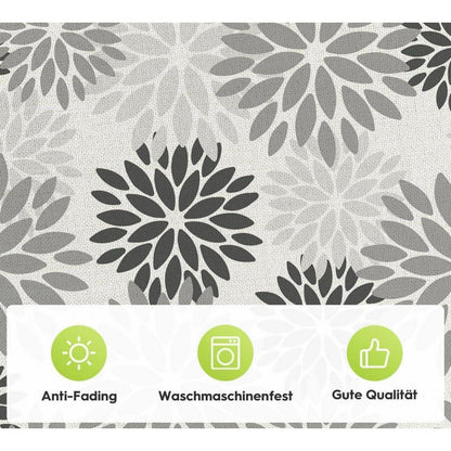 Tischdecke Grau Dahlie Blumenmuster 120x120 cm Herbst Dekor