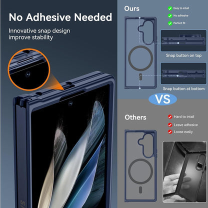 Translucent Matt Handyhülle für Samsung Galaxy Z Fold 7 mit MagSafe, Blau