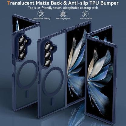Translucent Matt Handyhülle für Samsung Galaxy Z Fold 7 mit MagSafe, Blau