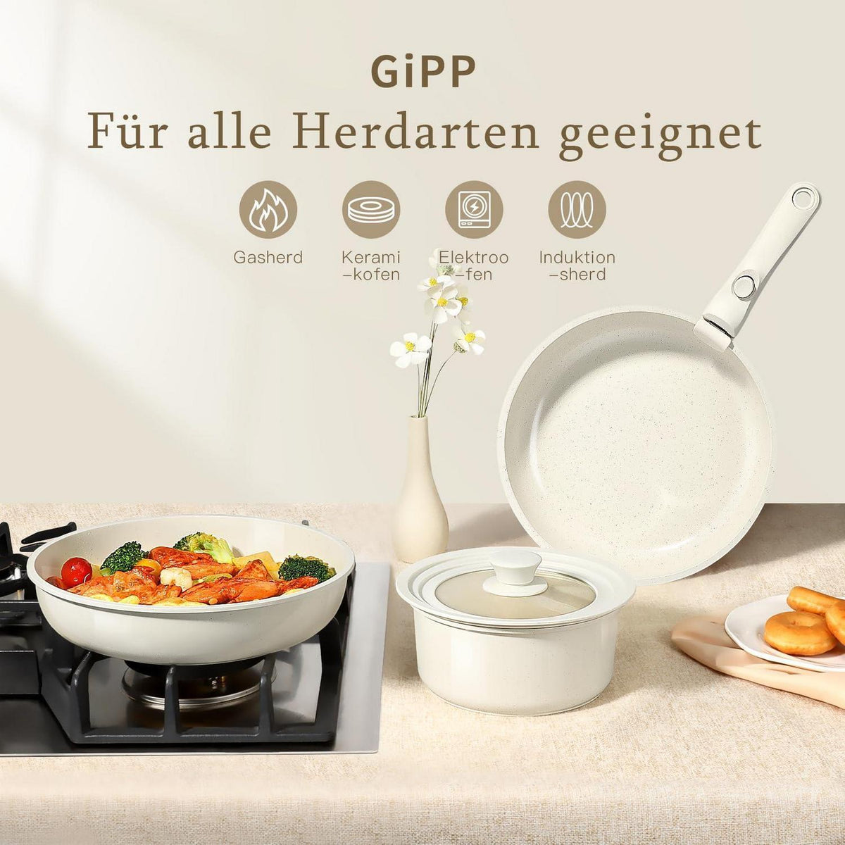 15-teiliges Granit Topfset mit Antihaftbeschichtung