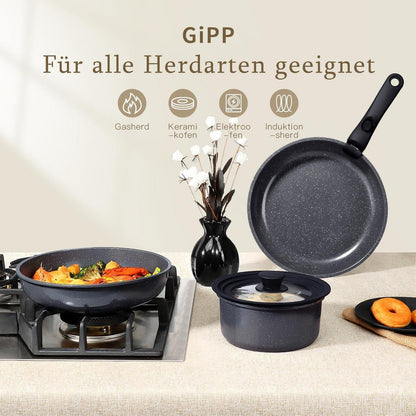 15-teiliges Granit Topfset mit Antihaftbeschichtung
