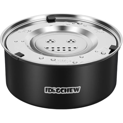 Wassernapf Hund 3L Edelstahl Anti-Schlabber Rutschfest Schwarz