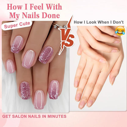 Nägel zum Aufkleben Pink Farbverlauf – French Tip Press On Nails