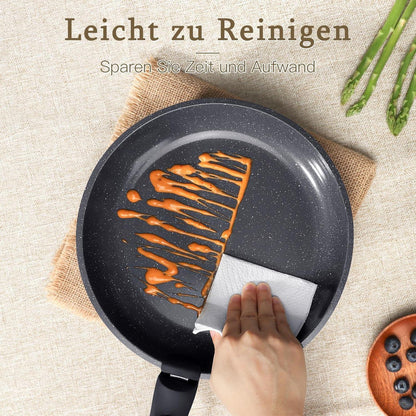 15-teiliges Granit-Kochgeschirr Set mit abnehmbaren Griffen