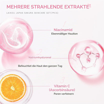 Sakura Hautpflege Set | 7-teilig für strahlende Haut