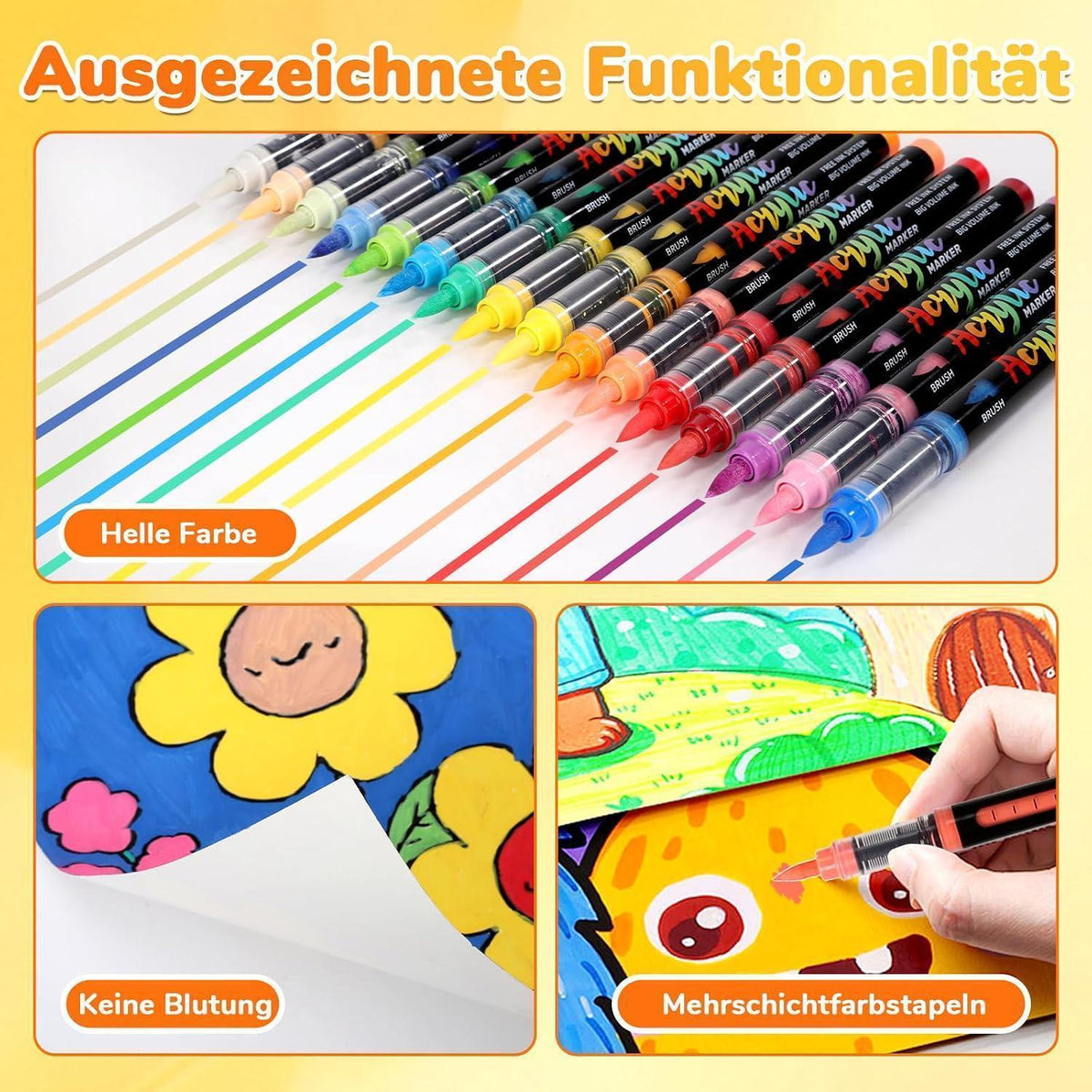 168er Acryl Marker Set – Vielseitige Farben für Kunst & Basteln