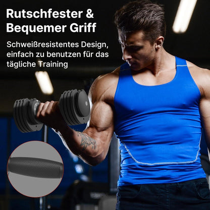 Verstellbare Hantel 2-12kg mit rutschfestem Griff für Ganzkörpertraining