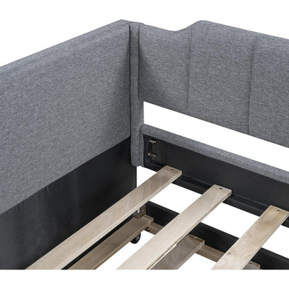 Graues Tagesbett 90x200 mit Rollbett