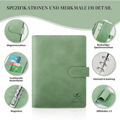A5 Ringbuch Notizbuch Grün – Nachfüllbar & Organisiert