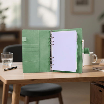 A5 Ringbuch Notizbuch Grün – Nachfüllbar & Organisiert