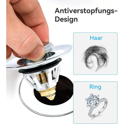 Pop-up Abflussstopfen Edelstahl – Waschbeckenstöpsel 34-45mm