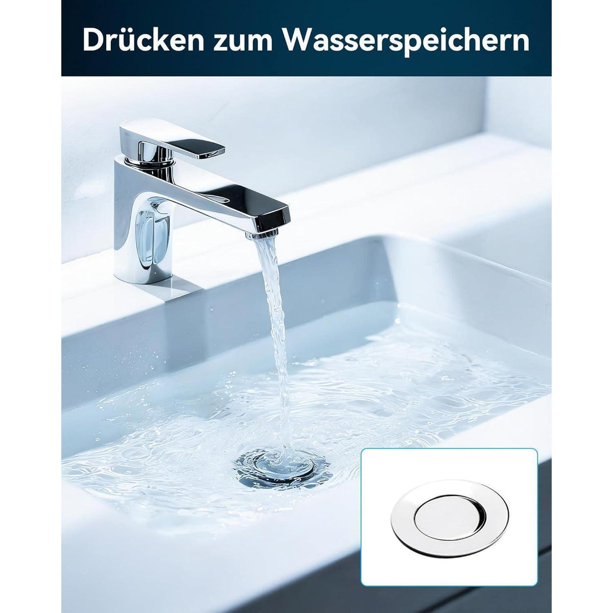 Pop-up Abflussstopfen Edelstahl – Waschbeckenstöpsel 34-45mm