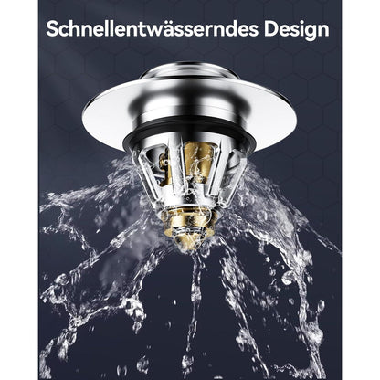 Pop-up Abflussstopfen Edelstahl – Waschbeckenstöpsel 34-45mm