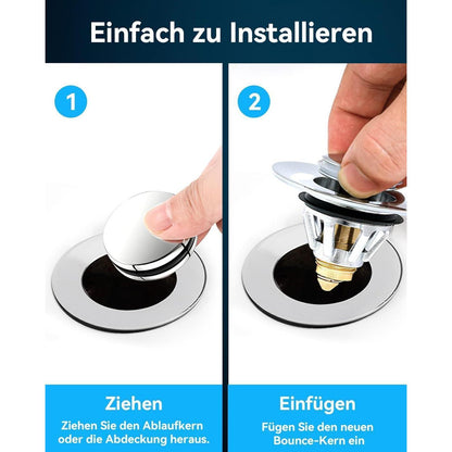 Pop-up Abflussstopfen Edelstahl – Waschbeckenstöpsel 34-45mm
