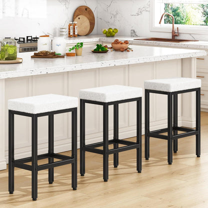 Moderner Barhocker 4er Set Weiß – 66cm Küchenhocker ohne Lehne