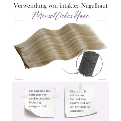 Echthaar Tressen Weißblond 60cm – Remy Weft Extensions #16/22