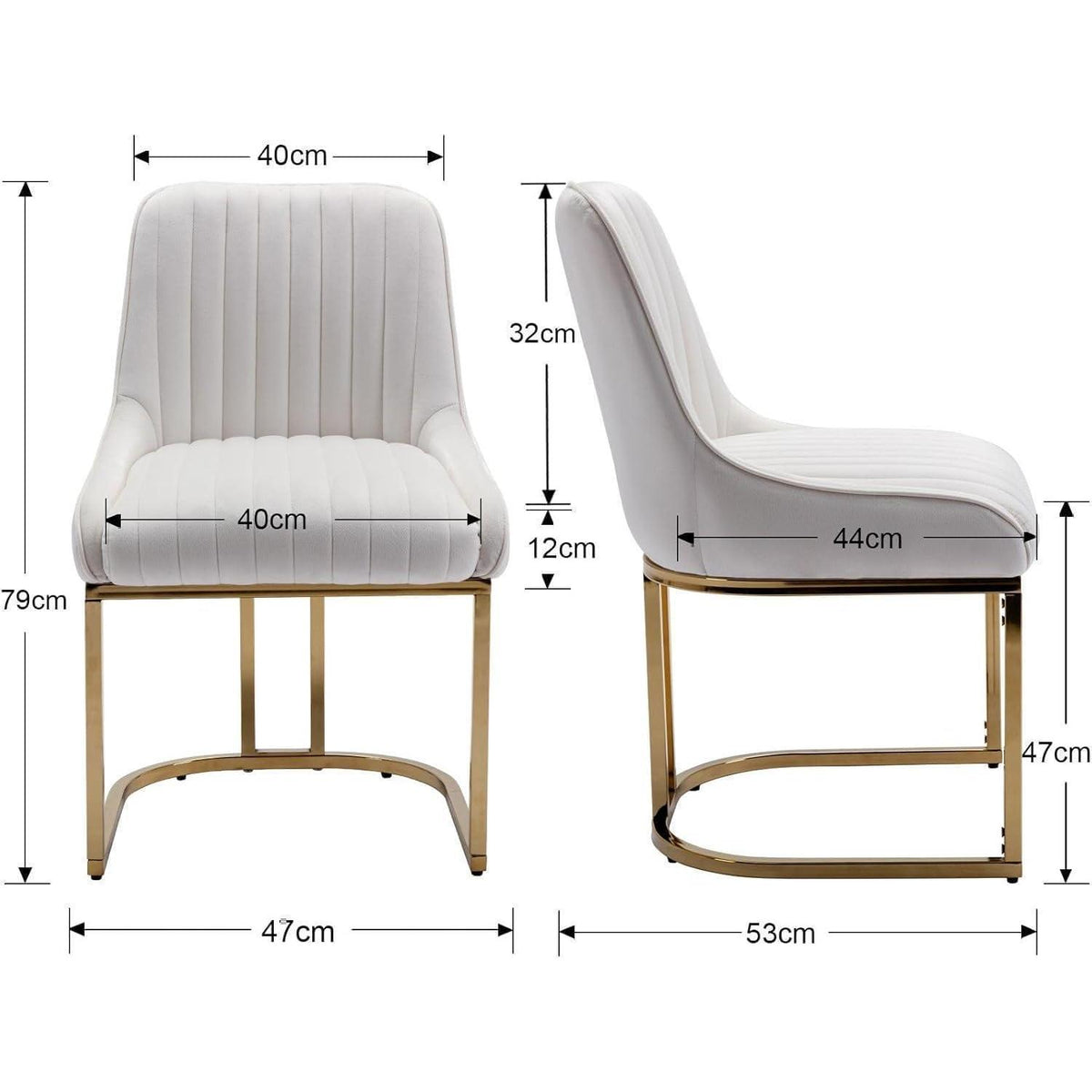 Ya-Home Esszimmerstühle 4er Set, Samt Polsterstühle Weiß