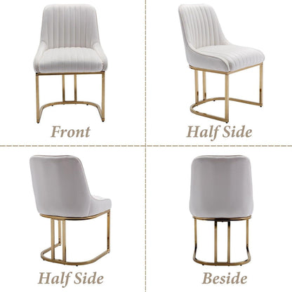 Ya-Home Esszimmerstühle 4er Set, Samt Polsterstühle Weiß