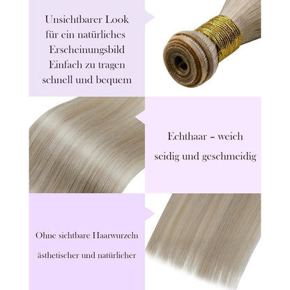 Echthaar Tressen Weißblond #18/613 – 60cm, Remy, Einnähbar