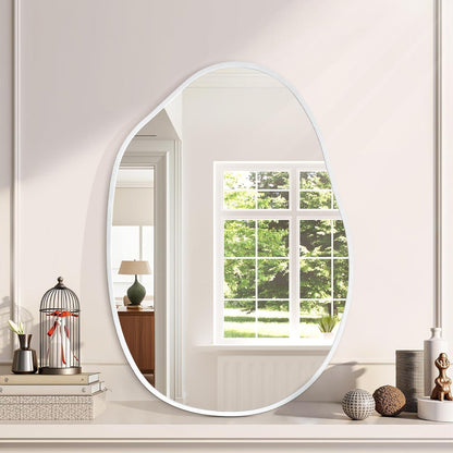 Großer asymmetrischer Wandspiegel mit Aluminiumrahmen – 75x55cm