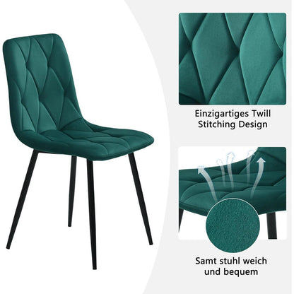 Runder Esstisch Set 4 Personen | Modern & Elegant mit Samtstühlen