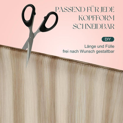 Echthaar Tressen Blond Highlights 55cm - Haarverlängerung
