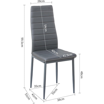 Esszimmergruppe Eiche-Weiß 160cm mit 4 Stühlen in Lederoptik